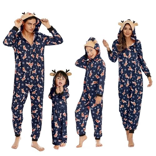 MoneRffi Weihnachten Familie Pyjama Set, Passender Weihnachtspyjama Paare Familien-Schlafanzug, Christmas Nachtwäsche Lang Outfit Winter Damen Herren Kinder Hausanzug Family Schlafanzügeset 16,Damen von MoneRffi