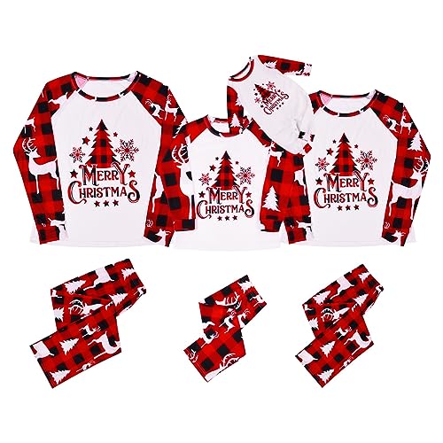 MoneRffi Weihnachts Pyjama Familie Set, Matching Christmas Pyjama Couples Set,Weihnachtspyjama Familie Outfit Weihnachten Schlafanzug für Damen Herren Kinder(Christmas-40,Damen,XL) von MoneRffi