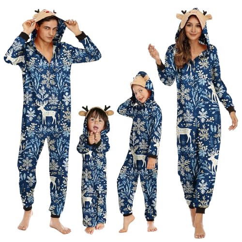 MoneRffi Weihnachts Pyjama Familie Set,Matching Christmas Pyjama Couples Set,Weihnachtspyjama Familie Outfit Weihnachten Schlafanzug für Damen Herren Kinder(54,Kinder,8 Jahre) von MoneRffi