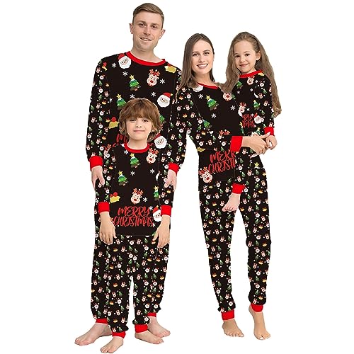 MoneRffi Weihnachts Pyjama Familie Set,Matching Christmas Pyjama Couples Set,Weihnachtspyjama Familie Outfit Weihnachten Schlafanzug für Damen Herren Kinder(03,Kinder,6 Jahre) von MoneRffi