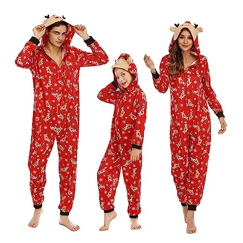 MoneRffi Weihnachts Pyjama Familie Set,Matching Christmas Pyjama Couples Set,Weihnachtspyjama Familie Outfit Weihnachten Schlafanzug für Damen Herren Kinder(16,Damen,S) von MoneRffi
