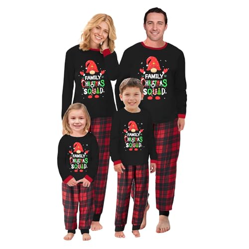 MoneRffi Weihnachts Pyjama Familie Set,Matching Christmas Pyjama Couples Set,Weihnachtspyjama Familie Outfit Weihnachten Schlafanzug für Damen Herren Kinder(38,Kinder,4 Jahre) von MoneRffi