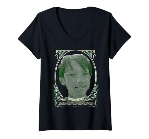 Damen Geldbeutel – Big Face Frank Kim Kids 01 T-Shirt mit V-Ausschnitt von Money Bags - Big Face Frank Gifts