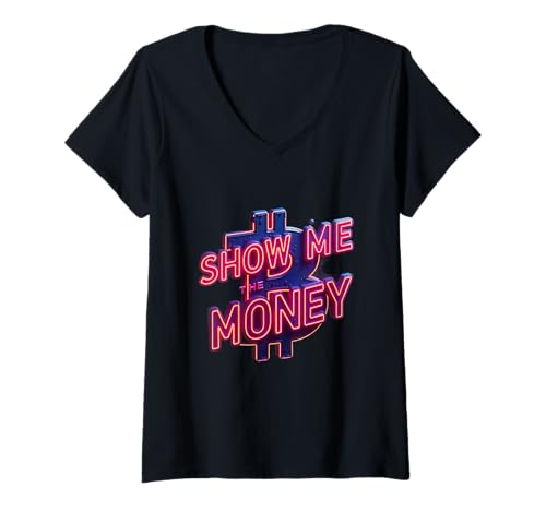 Damen Liebe und Geld Ich Liebe Geld Zeig Mir das Geld Funny Bitcoin T-Shirt mit V-Ausschnitt Damen Liebe und Geld Ich Liebe Geld Zeig Mir das Geld Funny Bitcoin T-Shirt mit V-Ausschnitt von Money Funny Meme Show Me The Money Tshirt