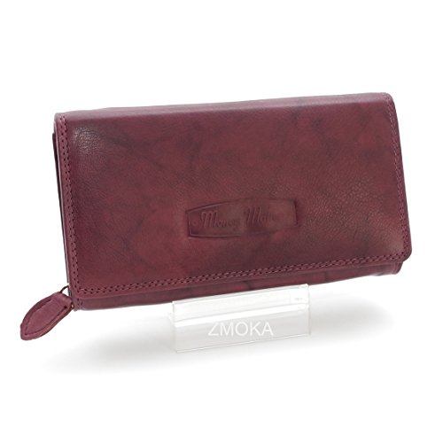Jennifer Jones Klassische langformat Damen Lederbörse Geldbörse Portemonnaie - präsentiert von ZMOKA® in versch. Farben ... (Bordeaux) von Money Maker