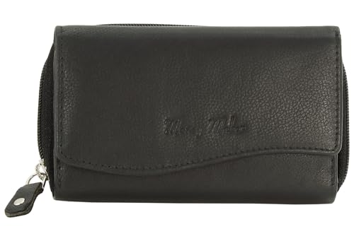Money Maker - Damen Leder Geldbörse - Großer Geldbeutel für Frauen - Portmonee mit RFID-Schutz (Schwarz) von Money Maker