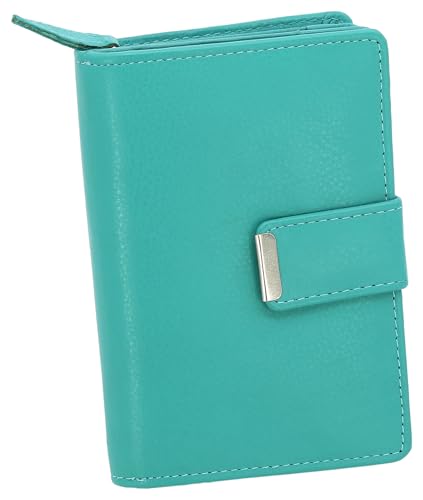 Money Maker Damen Leder Geldbörse handlicher Geldbeutel aufklappbar mit vielen Fächern (Aqua) von Money Maker