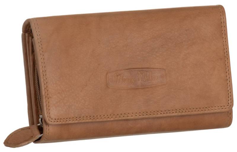 Money Maker Geldbörse, Damen Geldbörse Echt-Leder RFID 22 Karten Portemonnaie Geldbeutel von Money Maker