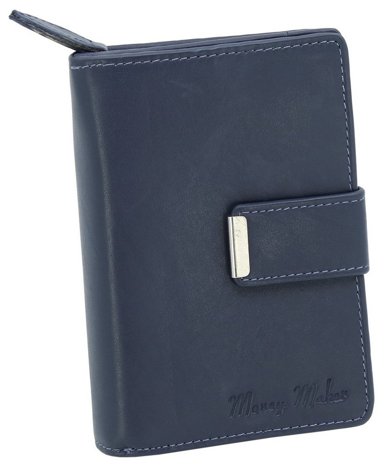 Money Maker Geldbörse Damen Leder Portmonee handlicher Geldbeutel aufklappbar RFID-Schutz von Money Maker