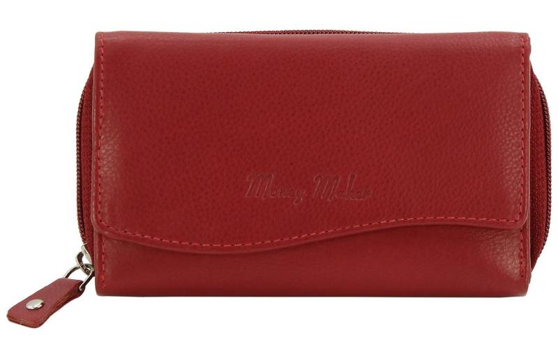 Money Maker Geldbörse Große Damen Leder Portmonee Geldbeutel, RFID-Schutz, viel Kartenfächer, Druckknopfverschluss und Reißverschluss von Money Maker