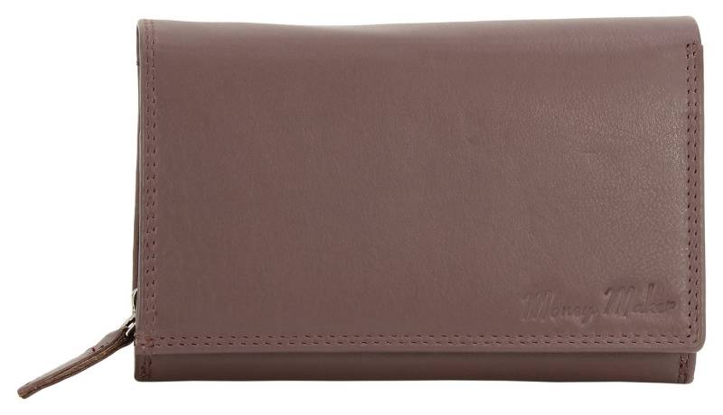 Money Maker Geldbörse Großes Damen Leder Portemonnaie mit RFID Schutz Geldbeutel viel Platz, Echt-Leder von Money Maker