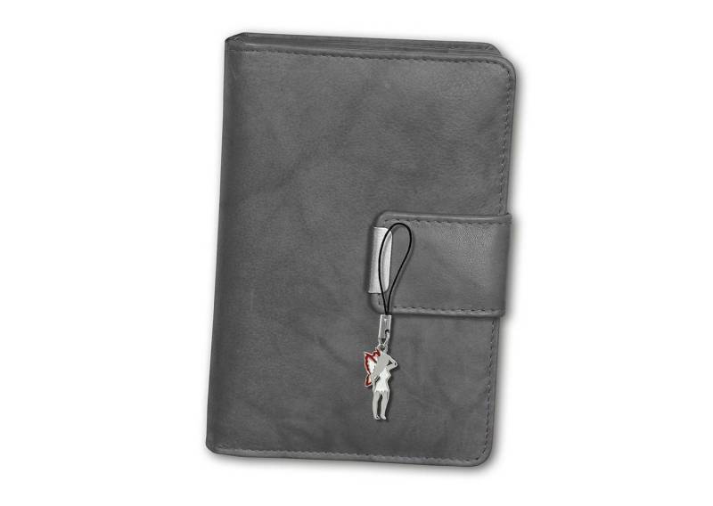 Money Maker Geldbörse Money Maker Damen Börse RFID (Portemonnaie, Portemonnaie), Damen Portemonnaie Echtleder Größe ca. 9cm, grau von Money Maker