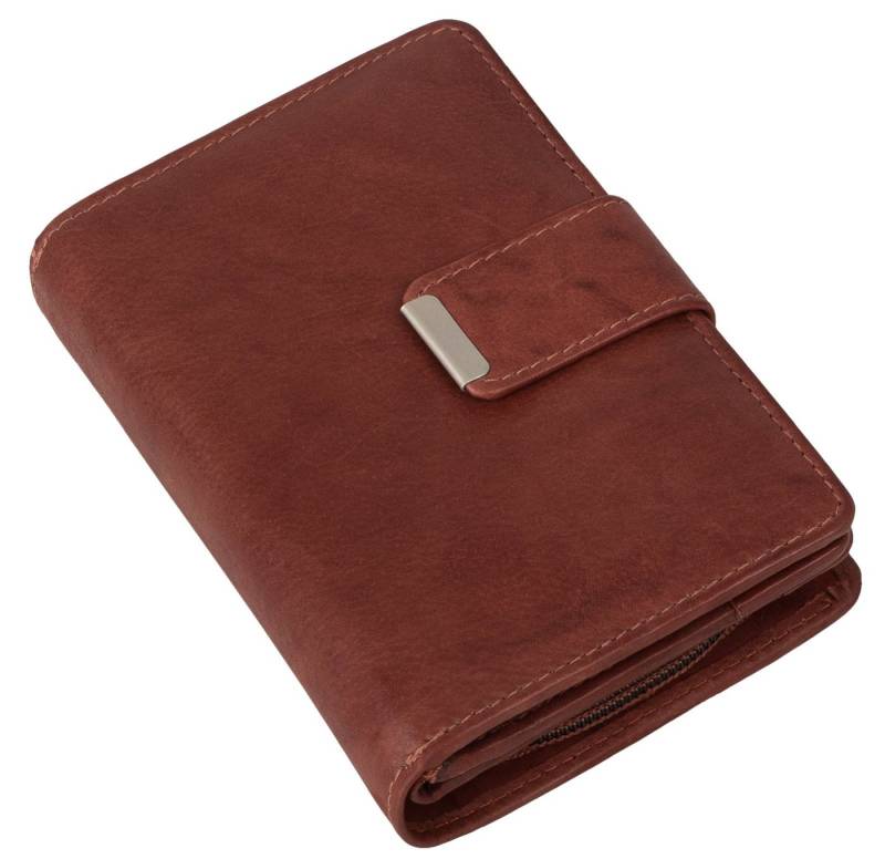 Money Maker Geldbörse RFID Damen Geldbörse Portemonnaie Geldbeutel Damenbörse Leder, Damen Geldbörse klappbar mit Drückknopf Portemonnaie Geldbeutel von Money Maker