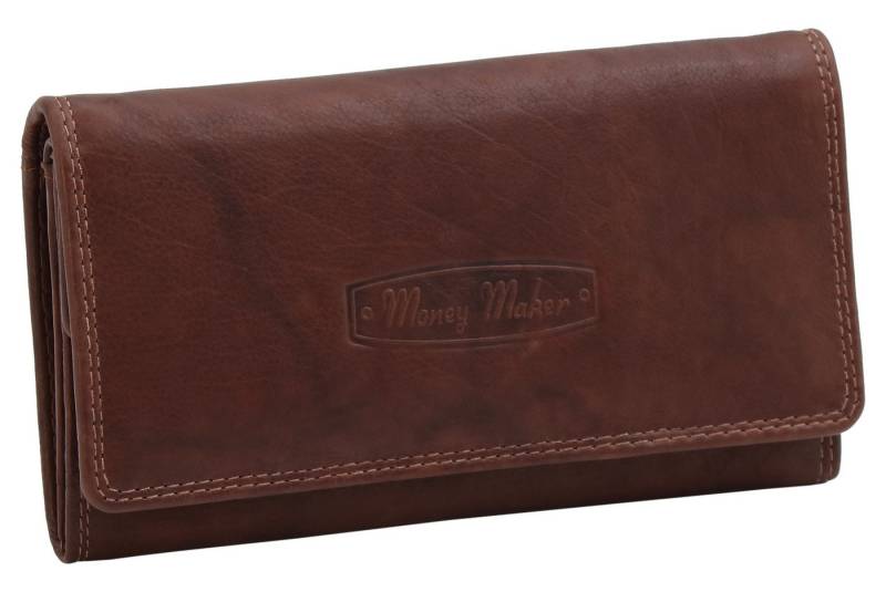 Money Maker Geldbörse aus Leder - Damen Portmonee mit RFID-Schutz - viele Fächer, groß von Money Maker
