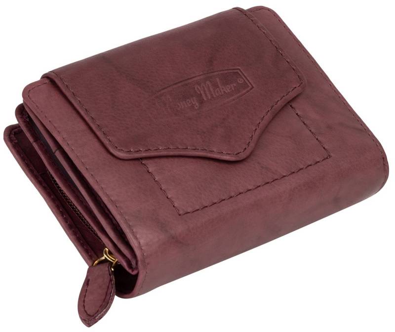 Money Maker Geldbörse RFID Damen Geldbörse Portemonnaie Geldbeutel Damenbörse Leder, Damen Geldbörse klappbar mit Drückknopf Portemonnaie Geldbeutel von Money Maker