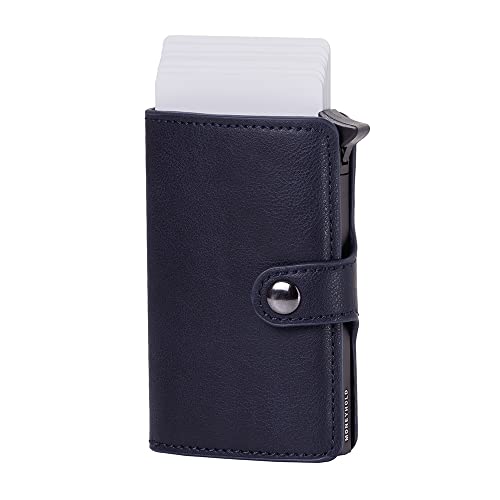 Moneyhold® Slim Wallet - Kartenetui Herren - Mini Geldbörse Herren auch mit Münzfach - Karten Portemonnaie Herren Klein (1 - Ohne Münzhalter, 3 - Blue) von Moneyhold