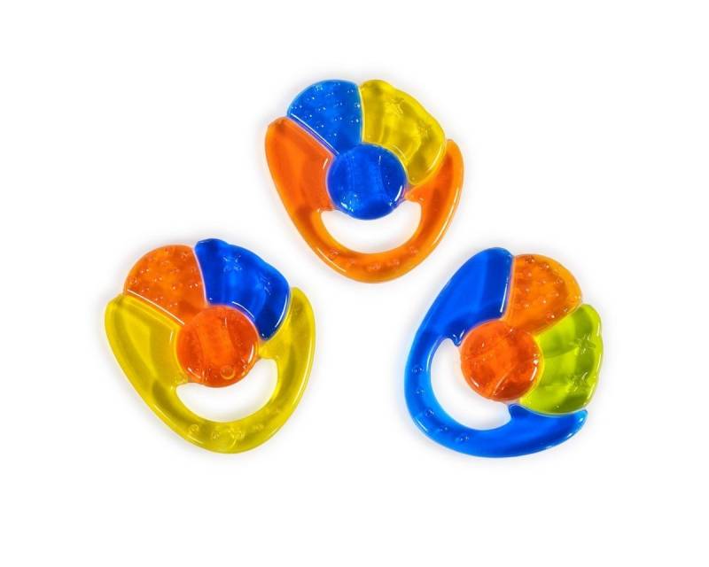 Moni Beißring Beißring Regenbogen blau, Kühlbeißring als Zahnungshilfe massiert ab 3 Monate von Moni