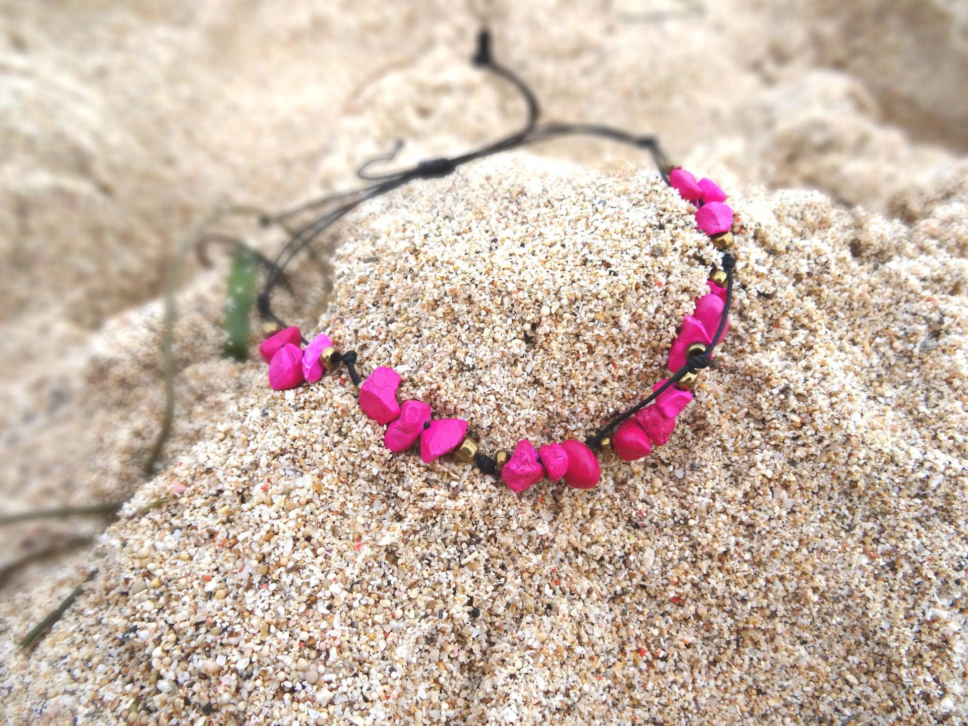Fußkette Pink Gold Anklet Boho Hippy Strand Schmuck Fußkettchen Unisex Beach Jewelry Körperschmuck Festival Handmade Fußkette Pink Gold Anklet Boho Hippy Strand Schmuck Fußkettchen Unisex Beach Jewelry Körperschmuck Festival Handmade von MoniCasaExclusive