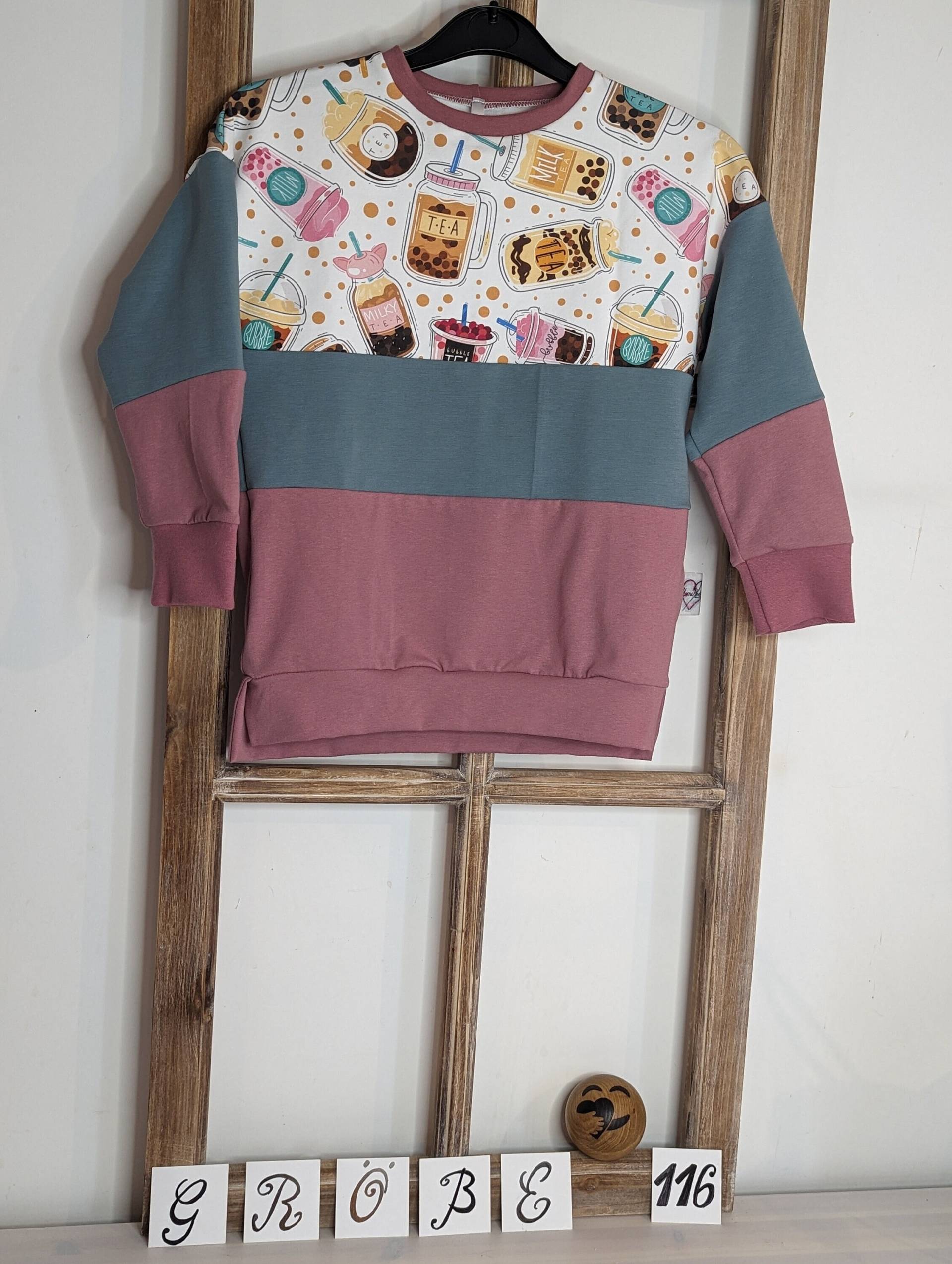 Mini Diggy "Bubbletea"/Mint/Altrosa/98/116/Hoodie von MoniMadeShop