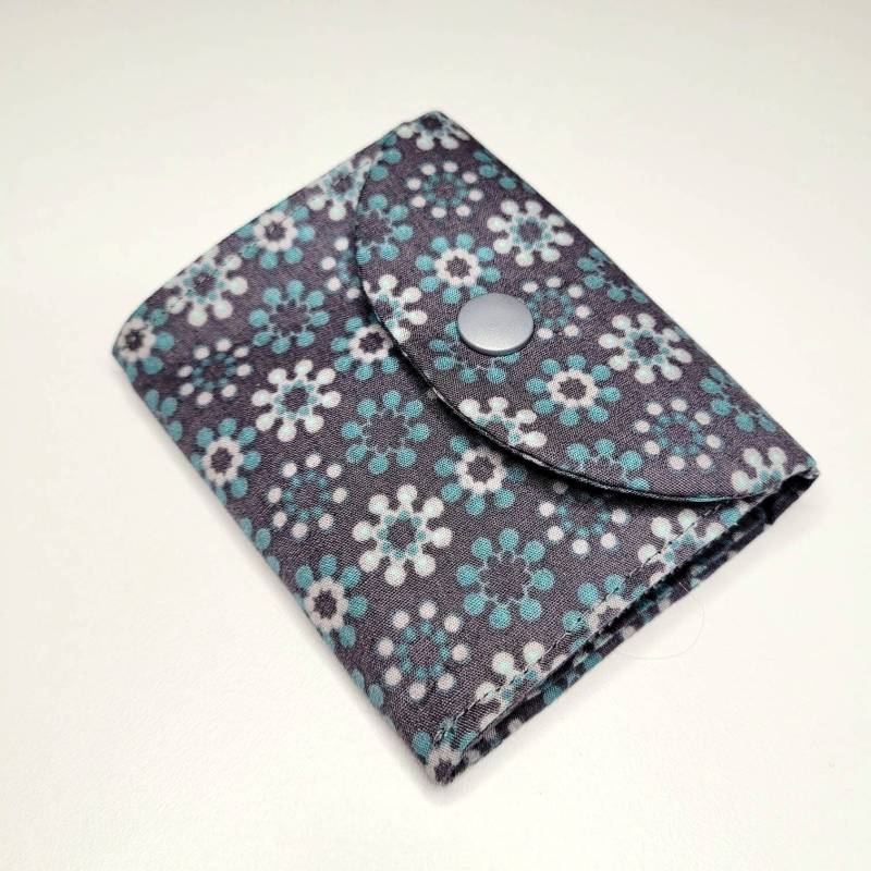 Kleines Portemonnaie - Grau Petrol Gemustert Streifen von MonideaS