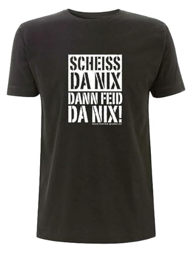 Monika Gruber T-Shirt Scheiss da nix, dann feid da nix Farbe schwarz/Oliv S-5XL Super Geschenkidee zu jedem Anlass Männergeschenk Frauengeschenk (Schwarz, M) von Monika Gruber