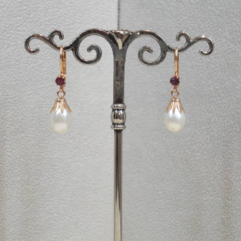 Rubin Perlen Ohrringe Rubinschmuck Perlenschmuck Ohrhänger Silber 925/ - Rosé Vergoldet Edelsteinschmuck Trachtenschmuck Vintage Jugendstil Rubin Perlen Ohrringe Rubinschmuck Perlenschmuck Ohrhänger Silber 925/ - Rosé Vergoldet Edelsteinschmuck Trachtenschmuck Vintage Jugendstil von MonikaStoeckinger
