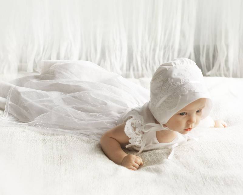 Taufkleid-Blumenmädchen-Babykleid-Baby Mädchenkleid-Neugeborenenkleid-Weihnachtskleid-Babykleid-Taufkleid-Größe 0M-9M von MonikaVenika