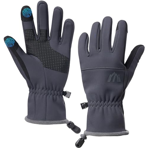Monimo Winterhandschuhe Damen Fahrradhandschuhe Wasserdicht mit Touchscreen für Fahren Laufen Workout Wandern Sport, grau, M von Monimo
