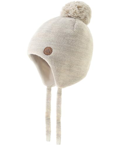Monimo Wintermütze Kinder Warm Earflap Mädchen & Jungen Wintermütze Beanie Mix-beige 53CM von Monimo