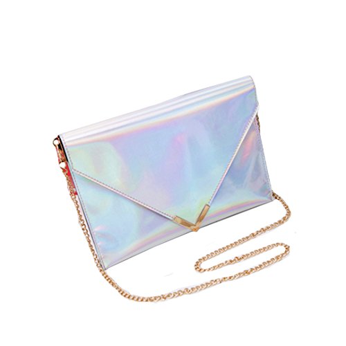 Monique Damen Holografische Clutch Umschlag Handtasche kleine Umhängetasche Schultertasche von Monique