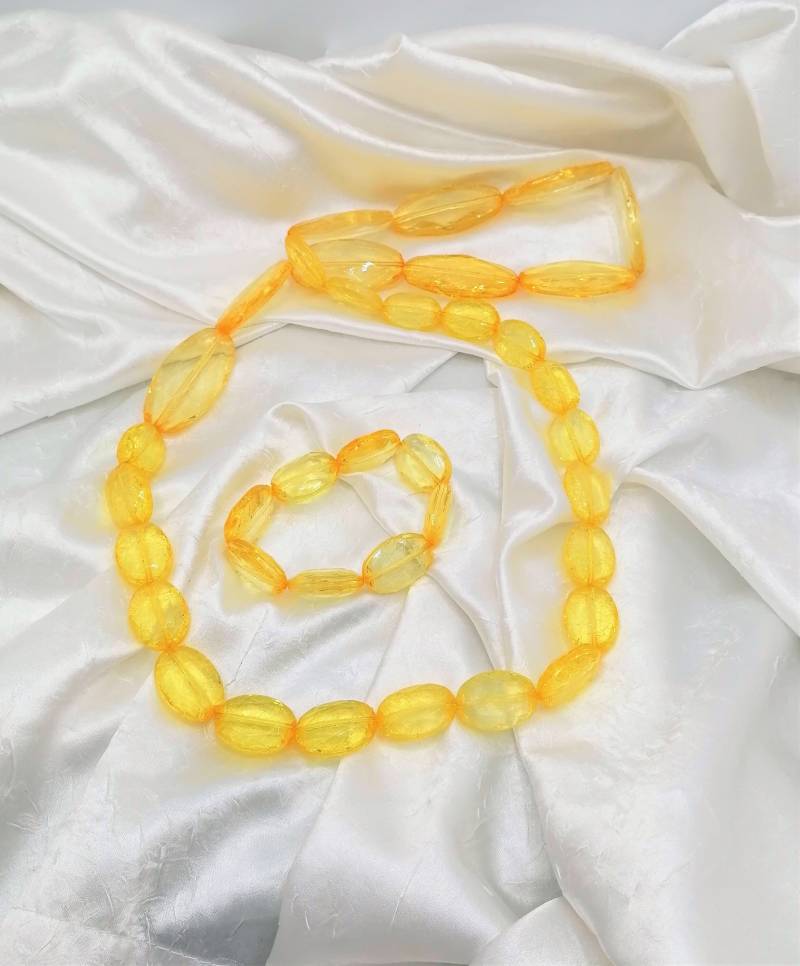 Perlenschmuck - Sommerschmuck-Set 2-Tlg. Aus Acrylperlen Kette L 90 cm Armband 18 Handgemacht Handarbeit Bayern Sommer von MonisKunstladen