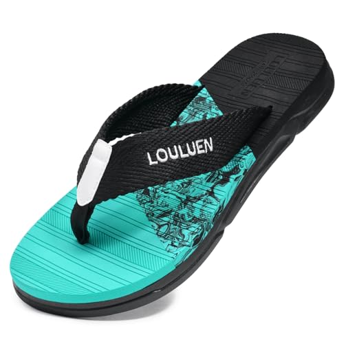 Monissy Bequeme Herren Badelatschen Männer Slipper Zehentrenner Flipflops V2 Sandalen für Freizeit Beach Strand Urlaub Surfen Schwimm erwachsene Hausschuhe Sommer Slides Schwarz, 43 von Monissy