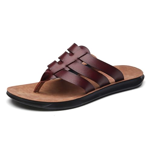 Monissy Bequeme Sommer V2 Sandalen Männer Flipflops Zehentrenner Pantoffeln Hausschuhe Badelatschen für Freizeit Alltag Geschenk Erwachsene Schuhe Strand Urlaub Schwimm, Weinrot, 44 von Monissy