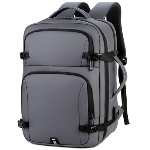 Monissy Handgepäck Herren Rucksack modische 15,6 Zoll Laptoptasche wasserdicht Daypack Backpack Anti Diebstahl Handgepäck für Jungen Teenager Wandern Reisen Business Uni College, Grau von Monissy