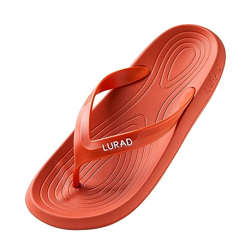 Monissy Herren Damen Badelatschen Flip-flops Pantoletten Slides Schlappen V2 Sandalen sommerschuhe Hausschuhe Badenschuhe Strand Arbeit Wandern Zuhause Arbeit Baden Schule Pools schwimm, Orange A, 40 von Monissy