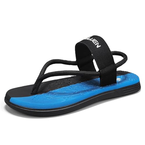 Monissy Herren Sommer Flipflops Männer Sport Badelatschen Zehentrenner Jungen Hausschuhe Pantoffeln Slides V2 Sandalen Gummifußbett für Strand Freizeit Beach Urlaub Geschenk, Schwarz, 39 von Monissy