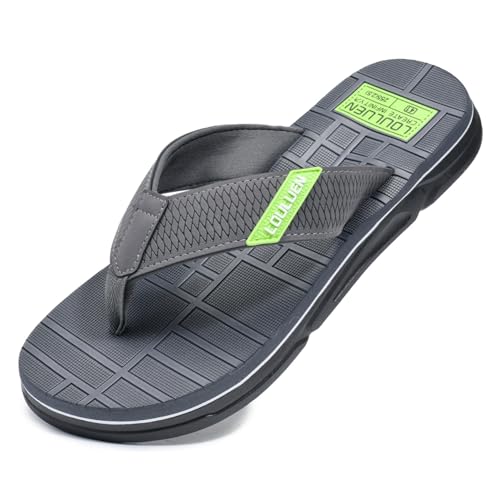 Monissy Herren Sommer Flipflops Männer Surfen Zehentrenner Pantoffeln Slides Hausschuhe für Geschenk Urlaub Strand Pool Hawaii Beach Schwimm Wandern Spaziergang, Grau, 39 von Monissy