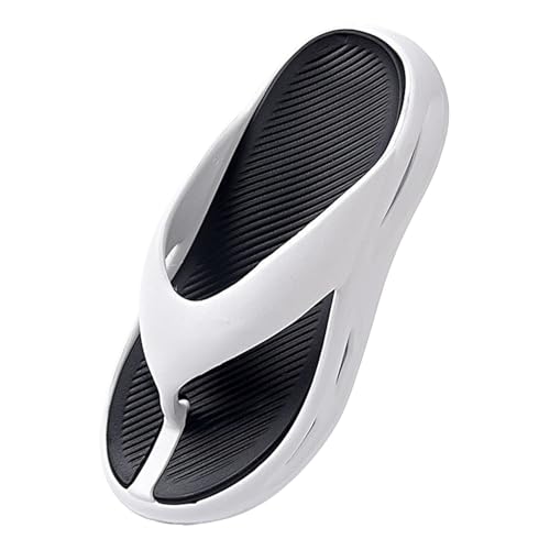Monissy Herren Sommer Zehentrenner Männer Badelatschen Flipflops V2 Sandalen für Erwachsene Slides Hausschuhe für Strand Camping Urlaub Beach Surfen Schwimm Pool Wasserpark, Weiß, 43 von Monissy