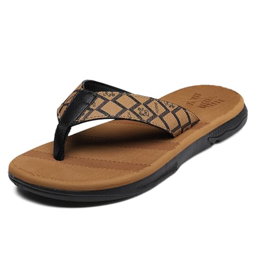 Monissy Herren Sommer Zehentrenner V2 Sandalen Jungen Flipflops Männer Hausschuhe Slides Duschlatschen Pantoffeln Badelatschen für Strand Urlaub Beach Surfen Geschenk Schwimm Pool, Bronze, 45 von Monissy