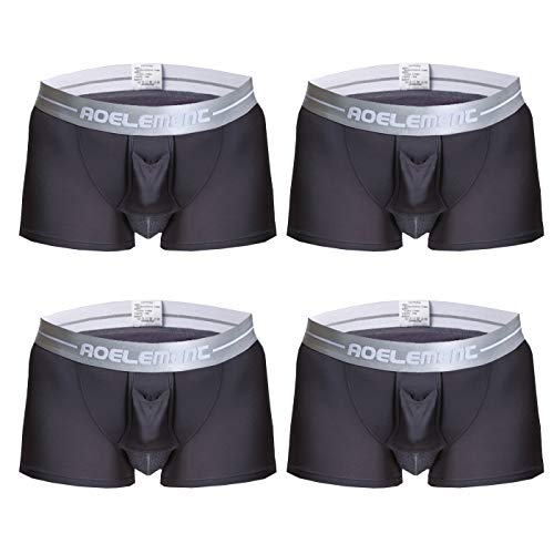 Monissy Herren Unterwäsche 4er Pack Gesundheit & Atmungsaktive Herren Boxershorts Schwarz Blau Grau Weiß L-4XL von Monissy