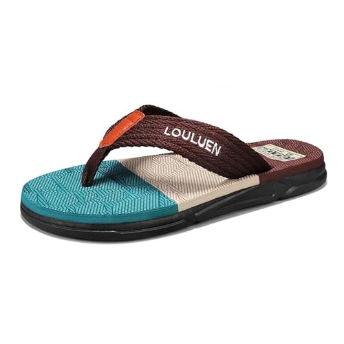 Monissy Leichte Sommer Herren Hausschuhe Männer Flipflops V2 Sandalen Jungen Zehentrenner Pantoffeln für Strand Urlaub Hawaii Schwimm Pools Freizeit Badezimmer, Bronze, 41 von Monissy