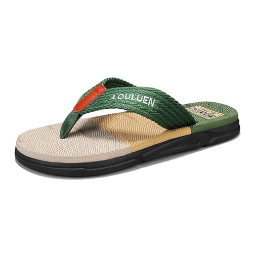 Monissy Leichte Sommer Herren Hausschuhe Männer Flipflops V2 Sandalen Jungen Zehentrenner Pantoffeln für Strand Urlaub Hawaii Schwimm Pools Freizeit Badezimmer, Grün, 42 von Monissy