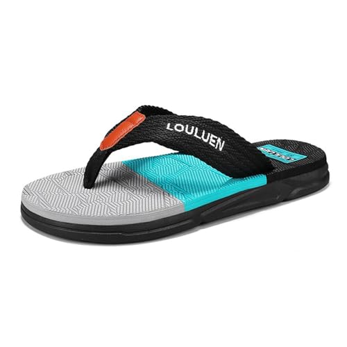 Monissy Leichte Sommer Herren Hausschuhe Männer Flipflops V2 Sandalen Jungen Zehentrenner Pantoffeln für Strand Urlaub Hawaii Schwimm Pools Freizeit Badezimmer, Schwarz, 39 von Monissy