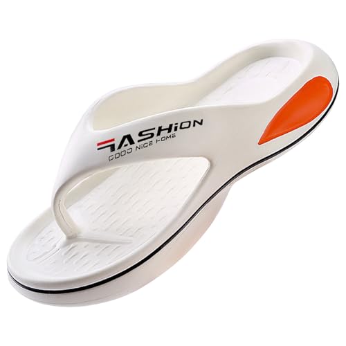 Monissy Männer Zehentrenner Herren Sommer Flipflops V2 Sandalen Jungen Badelatschen Slides Pantoffeln Hausschuhe Freizeit Strand Alltag Urlaub Schwimm Wandern Camping Surfen Beach, Weiß, 42 von Monissy
