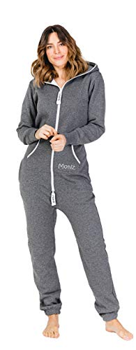 Moniz Damen Jumpsuit, Onesie, Overall (L, Dunkelgrau) von Moniz