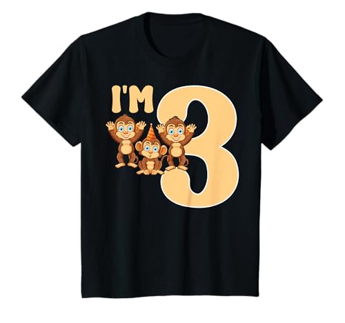 I'm 3 Cute Monkey 3. Geburtstagsparty für Kinder ab 3 Jahren T-Shirt I'm 3 Cute Monkey 3. Geburtstagsparty für Kinder ab 3 Jahren T-Shirt von Monkey 3rd Birthday Gifts Co.