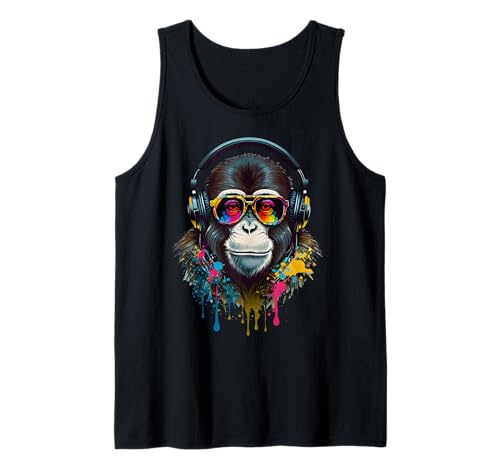 Herren DJ Monkey mit Kopfhörer Techno Rave Disco Disk Jockey DJ Tank Top Herren DJ Monkey mit Kopfhörer Techno Rave Disco Disk Jockey DJ Tank Top von Monkey DJ with Headphones Techno Rave Disk Jockey