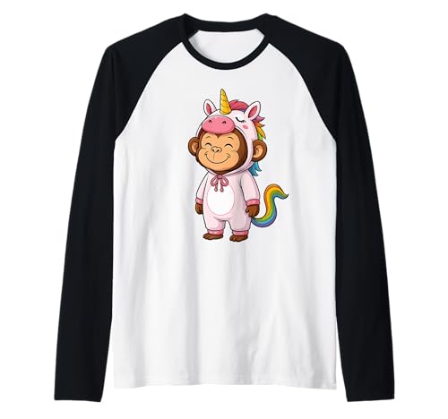 Kawaii AFFE im Einhorn Kostüm für Mädchen Kinder Affenliebhaber Raglan Kawaii AFFE im Einhorn Kostüm für Mädchen Kinder Affenliebhaber Raglan von Monkey In Unicorn Costume Kawaii Design