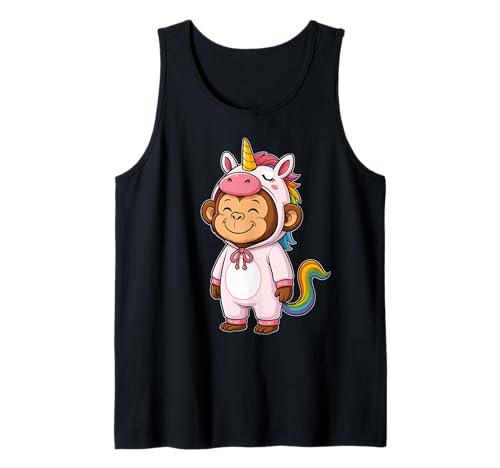 Kawaii AFFE im Einhorn Kostüm für Mädchen Kinder Affenliebhaber Tank Top von Monkey In Unicorn Costume Kawaii Design
