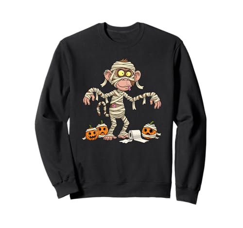 Lustiger AFFE Mama Kürbis Halloween Kinder Herren Damen Sweatshirt von Monkey Lovers Cute Halloween Outfits for Boy Girl
